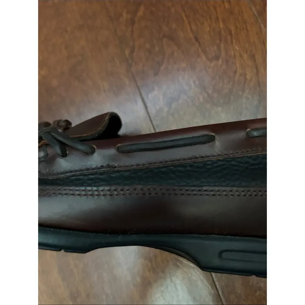 Sperry Top Sider Two-Tone Black and Brown Leather Tassel Loafers, Size 10.5